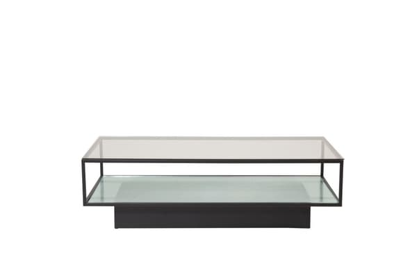 Maglehem sofabord med hylde 60x130 cm glas.