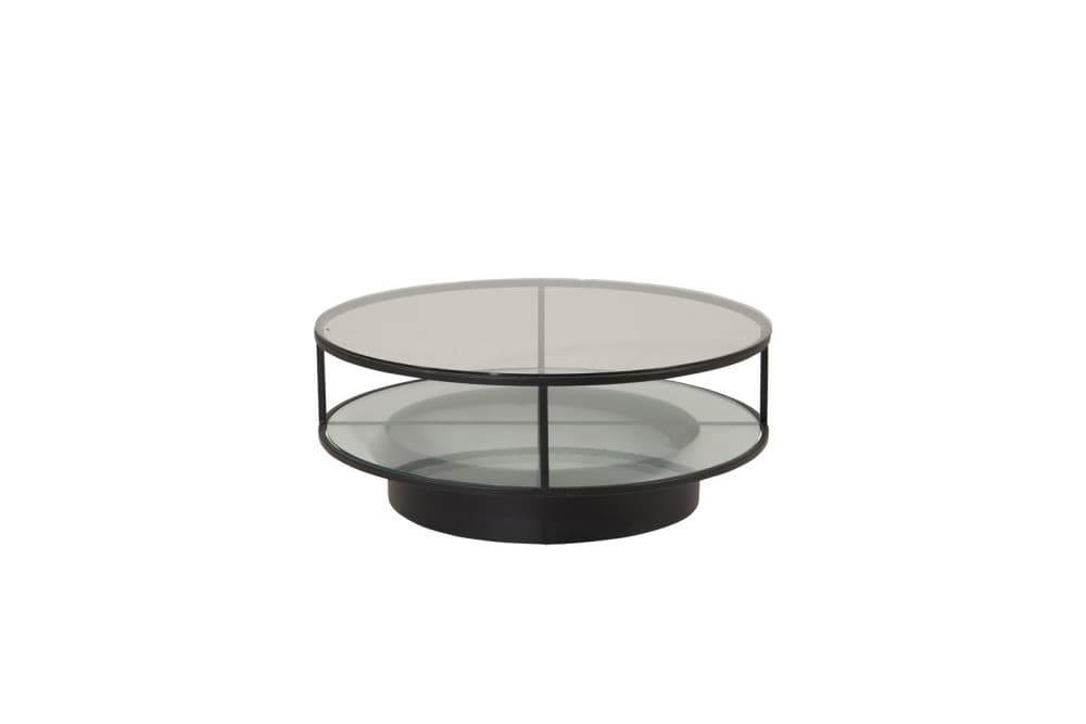 Falsterbo soffbord med hylla Ø100 cm glas.