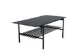 Miniatyrbillede 2 af 6: VonStaf sofabord med hylde 60x120 cm glas sort marmor dekor.