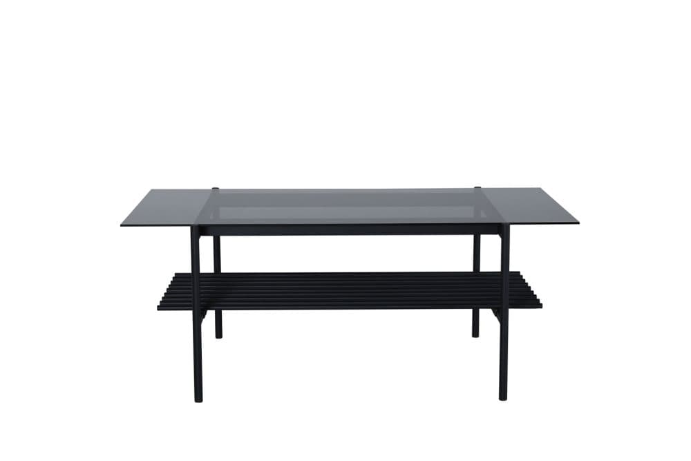 VonStaf soffbord med hylla 60x120 cm glas svart.
