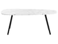 Miniatyrbillede 4 af 7: Sofabord Hvid med Sort MDF Jern 110 x 60 cm Metalben Moderne Stue