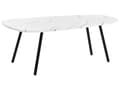Miniatyrbillede 1 af 7: Sofabord Hvid med Sort MDF Jern 110 x 60 cm Metalben Moderne Stue
