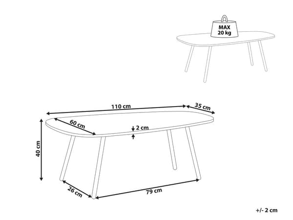 Sohvapöytä valkoinen musta 110 x 40 x 35 cm MDF rauta marmorikuvio ovaali moderni glamour