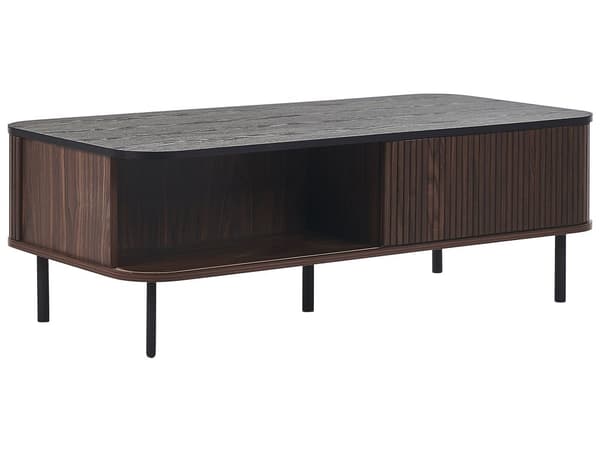Sofabord mørkt træ finish 41 x 60 x 120 cm rustikke skydedøre skab