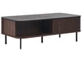 Miniatyrbillede 6 af 9: Sofabord mørkt træ finish 41 x 60 x 120 cm rustikke skydedøre skab