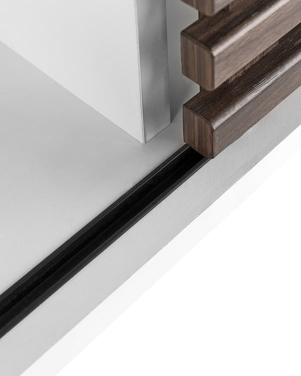 Sidobord Mörk Träfinish 80 x 40 x 80 cm Rustik Skjutdörrar Byrå