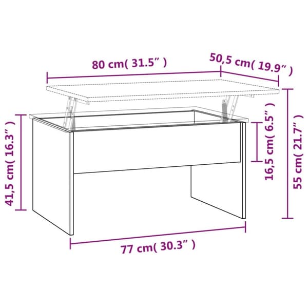 vidaXL Soffbord sonoma-ek 80x50,5x41,5 cm konstruerat trä