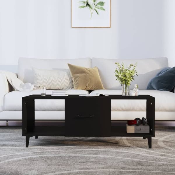 vidaXL Salongbord svart 102x50x40 cm konstruert tre
