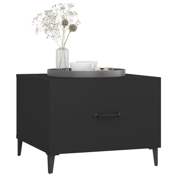 vidaXL Salongbord med metallben 2 stk svart 50x50x40 cm
