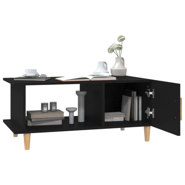 vidaXL Soffbord svart 90x50x40 cm konstruerat trä