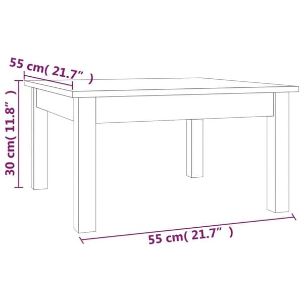 vidaXL Soffbord 55x55x30 cm massiv furu
