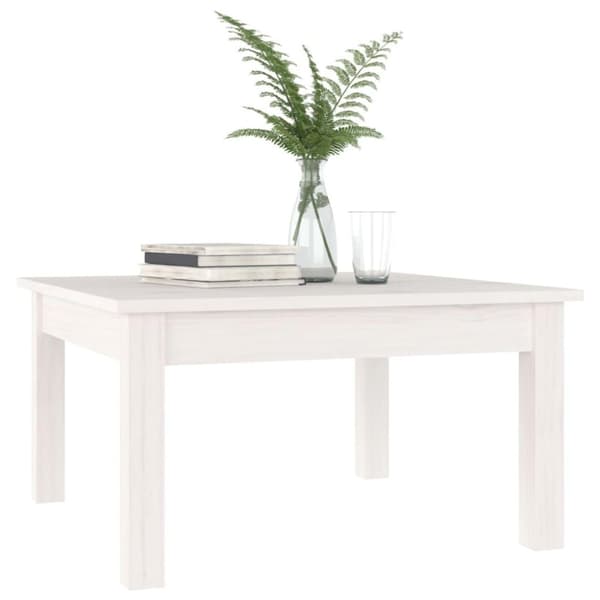 vidaXL Soffbord vit 55x55x30 cm massiv furu
