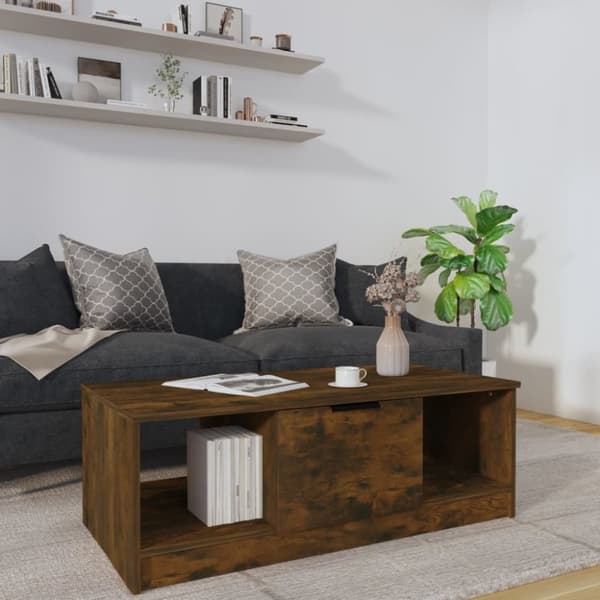 vidaXL Soffbord rökfärgad ek 102x50x36 cm konstruerat trä