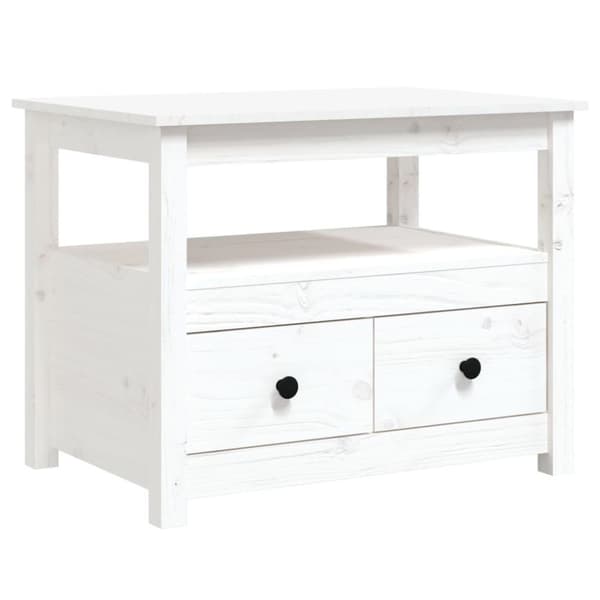 vidaXL Salongbord hvit 71x49x55 cm heltre furu