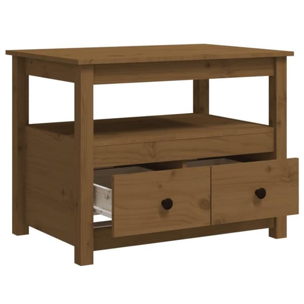 vidaXL Salongbord honningbrun 71x49x55 cm heltre furu