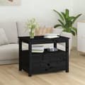 Miniatyrbild 4 av 11: vidaXL Soffbord svart 71x49x55 cm massiv furu