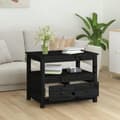 Miniatyrbild 5 av 11: vidaXL Soffbord svart 71x49x55 cm massiv furu
