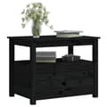 Miniatyrbild 6 av 11: vidaXL Soffbord svart 71x49x55 cm massiv furu