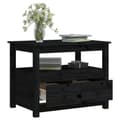 Miniatyrbild 7 av 11: vidaXL Soffbord svart 71x49x55 cm massiv furu