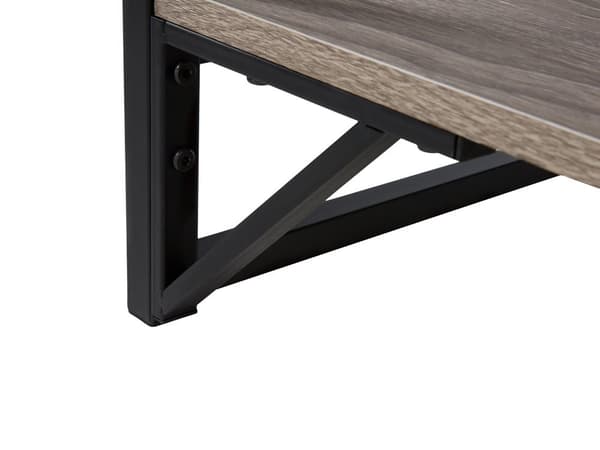 Salongbord Taupe Treplate Svart Metallramme Hylle 120 x 60 cm Industriell Stil Sponplater Stue