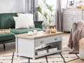 Miniatyrbilde 2 av 10: Sofabord Grå Lyst Tre 110 x 55 cm Skuff Rektangulær Moderne Design