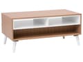 Miniatyrbilde 6 av 9: Sofabord Lyst tre med 2 Hvite Skuffer Hyller 100 x 60 cm Skandinavisk Stil