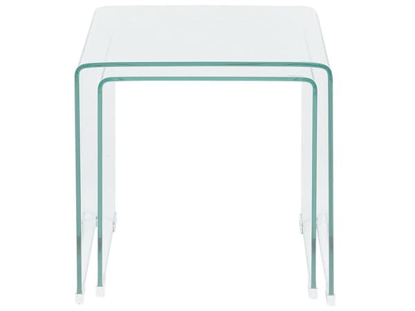 Reir med 2 Sidebord Gjennomsiktig Glass Rektangulært Minimalistisk