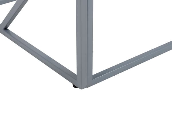 Salongbord med sølvfarget metallramme og glassplate Geometrisk Glam Design