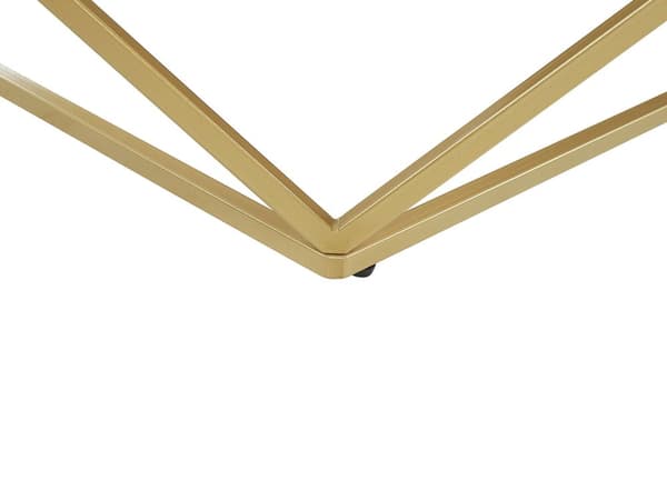 Sofabord Svart bordplate Gyllent metallunderstell Produsert treverk Marmorfinish Glamorøs design