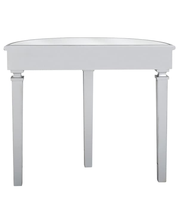 Konsollbord med Sølvfarget Speilglass 90 x 35 cm Halvmånebordplate Moderne Glam Fransk Design