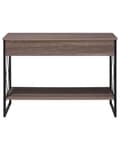 Miniatyrbilde 7 av 11: Sidebord Taupe Tre Svart Metallramme 2 Oppbevaringsskuffer Hylle Sminkebord Industrielt