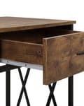 Miniatyrbilde 8 av 11: Konsollbord Skjenk 2 Skuff Hylle Mørkt tre Topp Svart Metallramme Industriell Stil Sponplate Stue