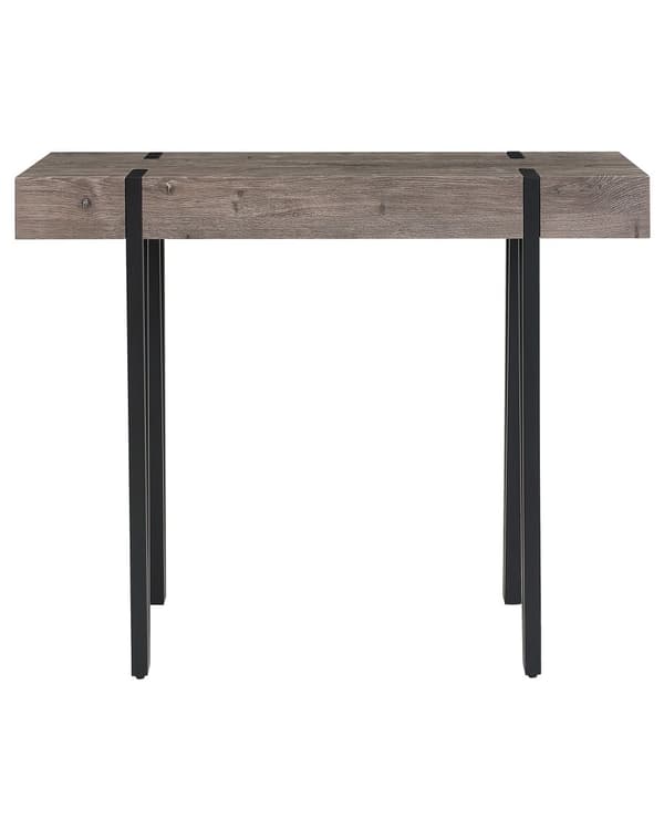 Konsollbord Mørkt tre MDF Svarte metallben 100 x 40 cm Rektangulær form Moderne Industriell stil