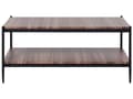 Miniatyrbilde 4 av 7: Sofabord Mørkt Tre Svart MDF Metall 100 x 54 x 45 cm med Hylle Moderne Industriell Stil