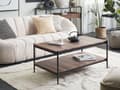 Miniatyrbilde 2 av 7: Sofabord Mørkt Tre Svart MDF Metall 100 x 54 x 45 cm med Hylle Moderne Industriell Stil