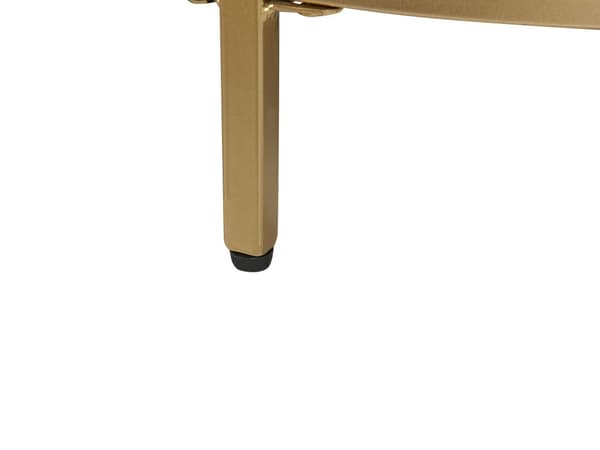 Sofabord Gull Herdet Glass Jern 70 cm Hylle Rund Glam Moderne Stuemøbler