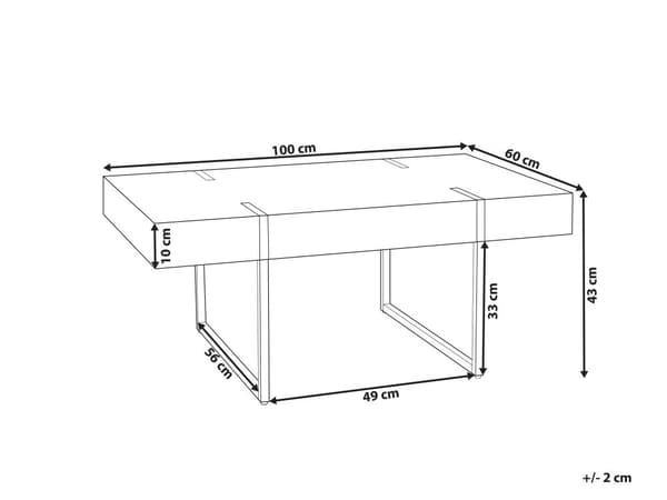 Stuebord Hvit Svart Metall 100 x 60 cm Marmoreffekt Rektangulær Moderne stil