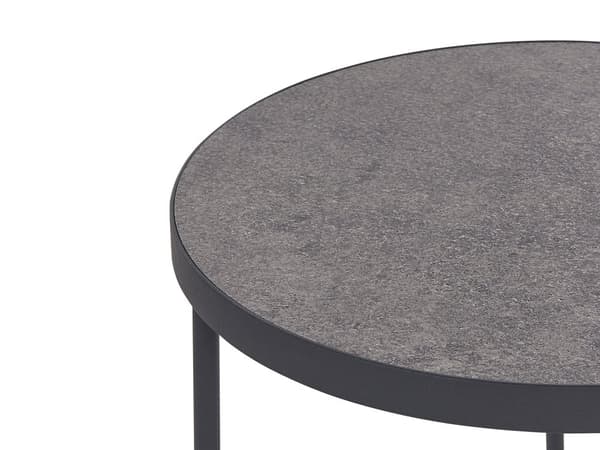 Salongbord 50 x 50 x 42 cm Betongeffekt med svarte metallben rundt small stuemøbler