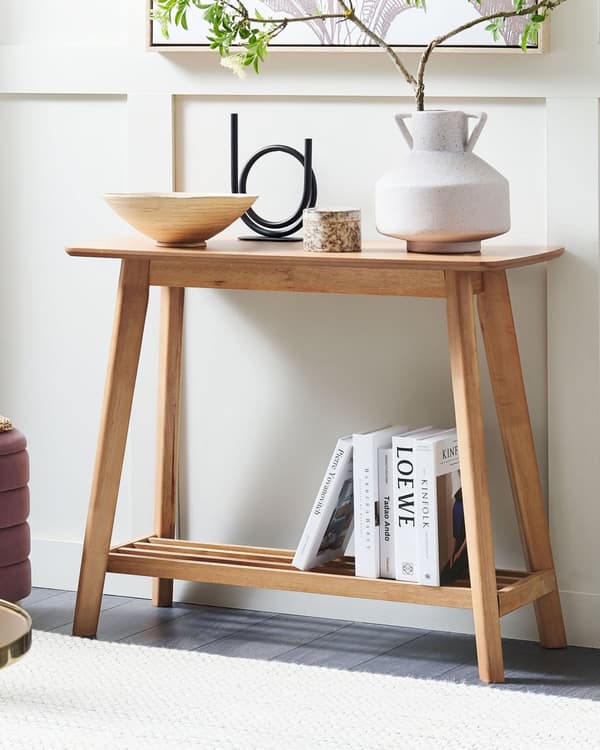 MDF konsollbord med rektangulær hylle tradisjonelt design stue