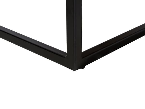 Sofabord i lyst tre Teak Rektangulær plate Svart metallramme