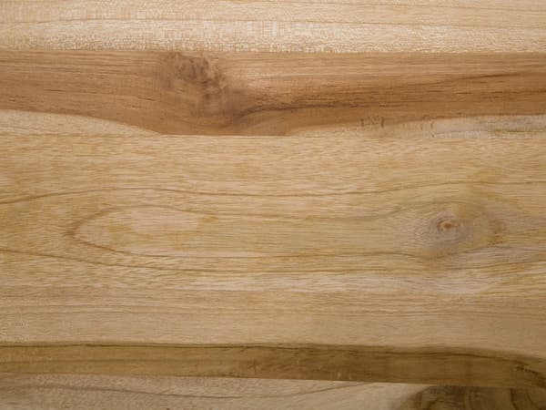 Sofabord i lyst tre Teak Rektangulær plate Svart metallramme
