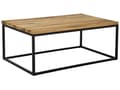 Miniatyrbilde 1 av 9: Sofabord i lyst tre Teak Rektangulær plate Svart metallramme