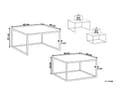 Miniatyrbilde 3 av 10: Sofabord Sett med 2 Hvite Sølv Glass Bordplater Metallben Polert Minimalistisk Kvadratisk Moderne