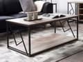 Miniatyrbilde 2 av 8: Sofabord Mørk Treplate Svart Metallramme 120 x 60 cm Rektangulær Moderne Industriell Stue