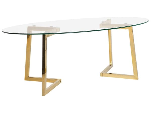 Sofabord Gull Glass 120 x 60 cm Metall Ben Moderne