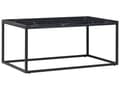 Miniatyrbilde 1 av 7: Sofabord Svart Metall 100 x 60 cm Marmoreffekt Glamorøs stil Moderne Innredning Stue
