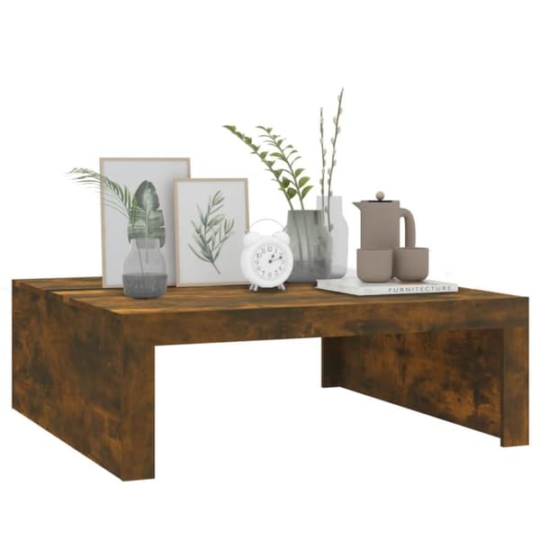 vidaXL sofabord 100x100x35 cm konstrueret træ røget egetræsfarve