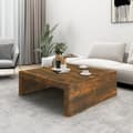 Miniatyrbillede 7 af 8: vidaXL sofabord 100x100x35 cm konstrueret træ røget egetræsfarve