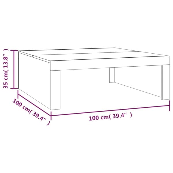 vidaXL sofabord 100x100x35 cm konstrueret træ røget egetræsfarve