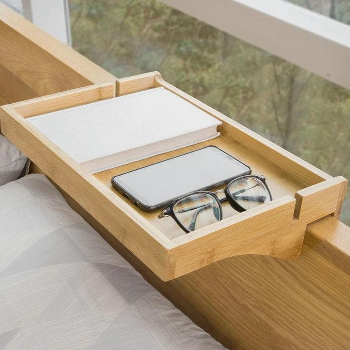 Rootz Bedside Shelf Clip-on Hanging Shelf Bed Side Shelf Table Tray with 2 Wire Slots